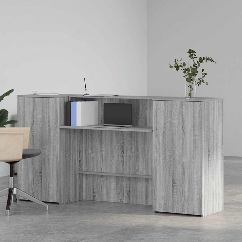 Biurko recepcyjne szare Sonoma 200x50x103,5 cm Drewno klejone