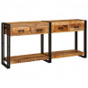 Stoliki konsolowe 2 pcs Brązowy 161 x 33 x 75 cm Drewno z mango