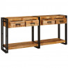 Stoliki konsolowe 2 pcs Brązowy 161 x 33 x 75 cm Drewno z mango