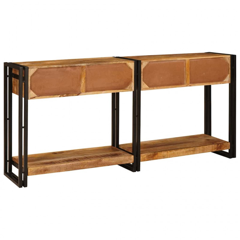 Stoliki konsolowe 2 pcs Brązowy 161 x 33 x 75 cm Drewno z mango