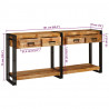 Stoliki konsolowe 2 pcs Brązowy 161 x 33 x 75 cm Drewno z mango