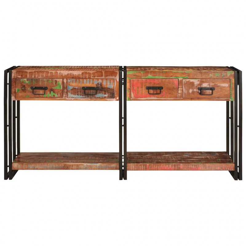 Stoliki konsolowe z półką 2 pcs Wielokolorowe 161 x 33 x 75 cm