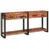 Stoliki konsolowe z półką 2 pcs Wielokolorowe 161 x 33 x 75 cm