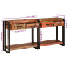 Stoliki konsolowe z półką 2 pcs Wielokolorowe 161 x 33 x 75 cm