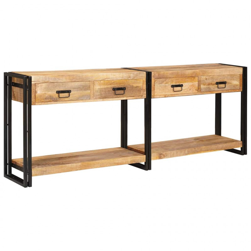 Stoliki konsolowe 2 pcs Brązowy 200 x 33 x 75 cm Drewno z mango