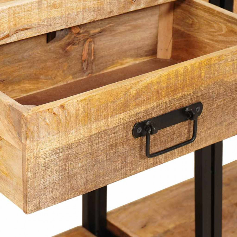 Stoliki konsolowe 2 pcs Brązowy 200 x 33 x 75 cm Drewno z mango