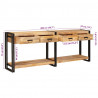 Stoliki konsolowe 2 pcs Brązowy 200 x 33 x 75 cm Drewno z mango