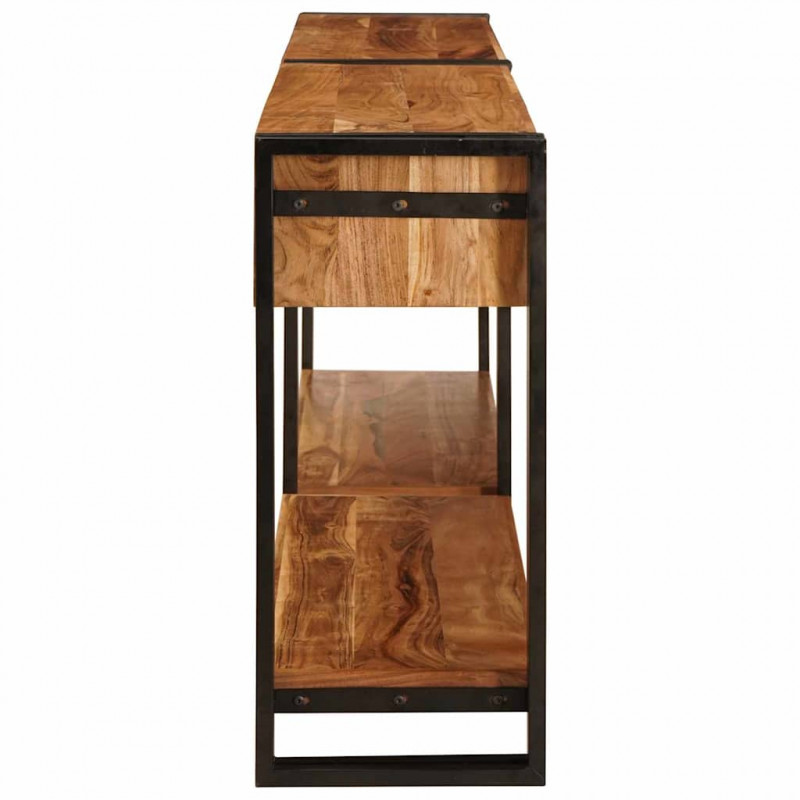 Stoliki konsolowe z szufladą 2 pcs Brązowy Lite Drewno Akacji