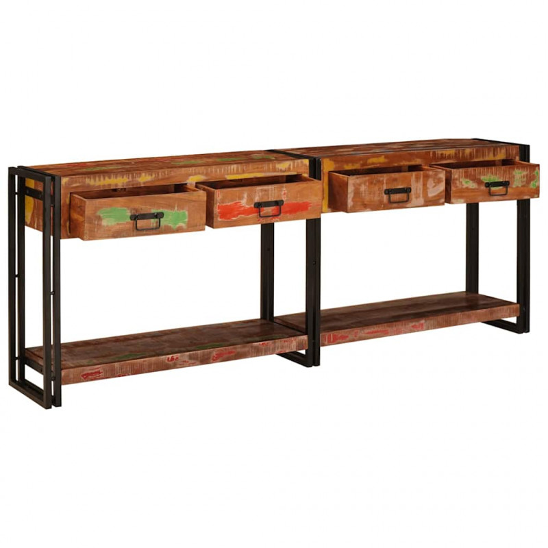 Stoliki konsolowe 2 pcs Wielokolorowe Lite Drewno Recyklingowe