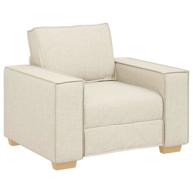 Zestaw Sof 3 pcs Beżowy 220 x 80 x 84 cm Tkanina lniana