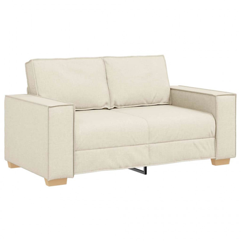 Zestaw Sof 3 pcs Beżowy 220 x 80 x 84 cm Tkanina lniana