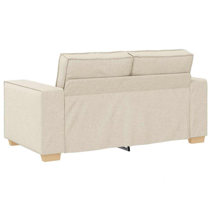 Zestaw Sof 3 pcs Beżowy 220 x 80 x 84 cm Tkanina lniana