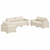 Sofa 3 pcs Beżowy 221 x 80 x 80 cm Tkanina lniana