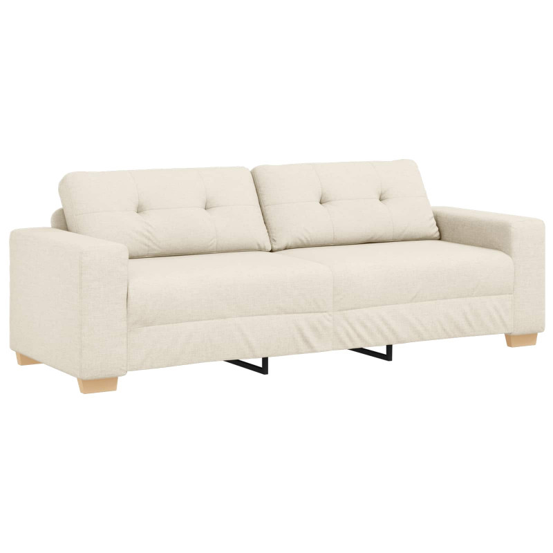 Sofa 3 pcs Beżowy 221 x 80 x 80 cm Tkanina lniana