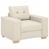 Sofa 3 pcs Beżowy 221 x 80 x 80 cm Tkanina lniana