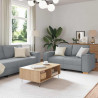 Sofa 3 pcs Jasnoszary 220 x 80 x 84 cm Tkanina lniana
