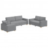 Sofa 3 pcs Jasnoszary 220 x 80 x 84 cm Tkanina lniana