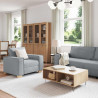 Sofa 3 pcs Jasnoszary 220 x 80 x 84 cm Tkanina lniana