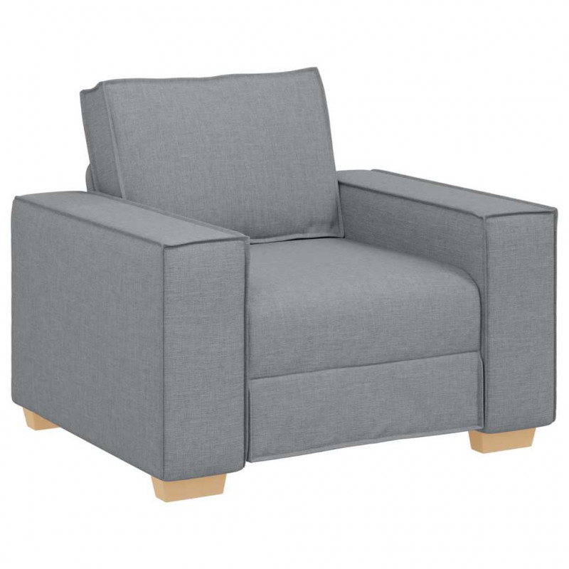 Sofa 3 pcs Jasnoszary 220 x 80 x 84 cm Tkanina lniana