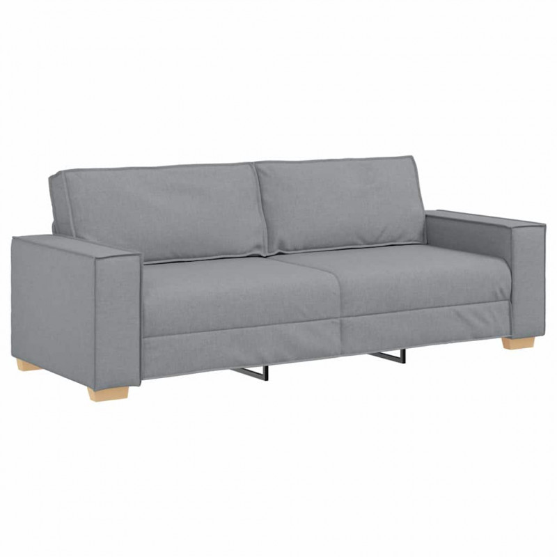 Sofa 3 pcs Jasnoszary 220 x 80 x 84 cm Tkanina lniana