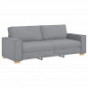 Sofa 3 pcs Jasnoszary 220 x 80 x 84 cm Tkanina lniana