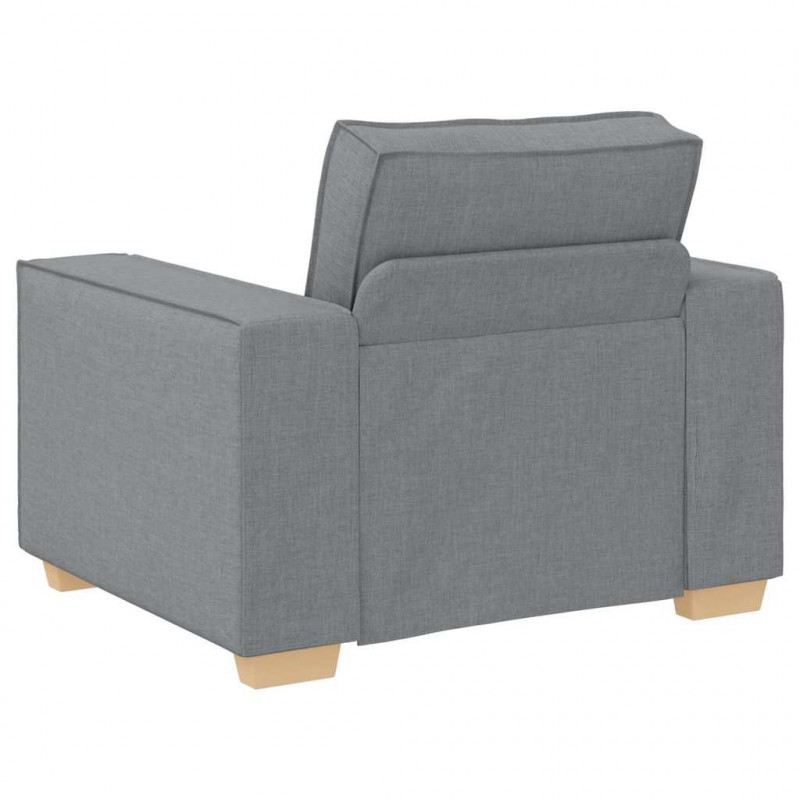 Sofa 3 pcs Jasnoszary 220 x 80 x 84 cm Tkanina lniana