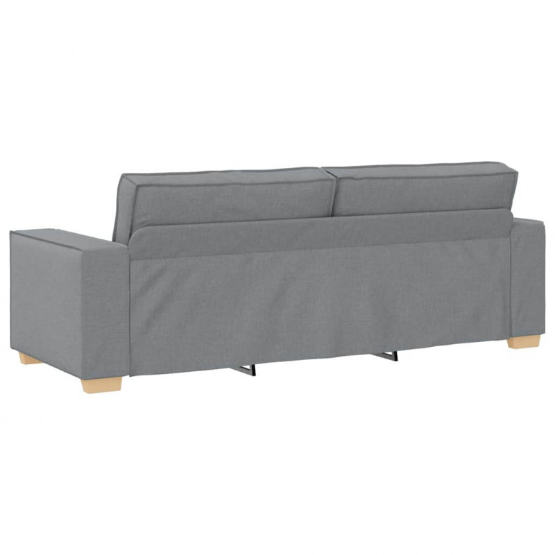 Sofa 3 pcs Jasnoszary 220 x 80 x 84 cm Tkanina lniana