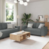 Sofa 3 pcs Ciemnoszary 220 x 80 x 84 cm Tkanina lniana