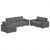 Sofa 3 pcs Ciemnoszary 220 x 80 x 84 cm Tkanina lniana