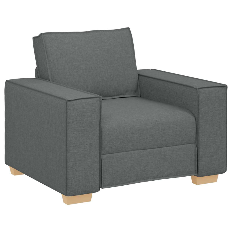Sofa 3 pcs Ciemnoszary 220 x 80 x 84 cm Tkanina lniana