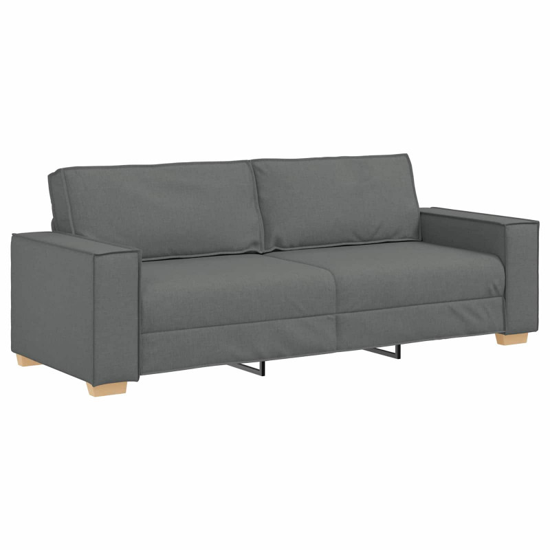 Sofa 3 pcs Ciemnoszary 220 x 80 x 84 cm Tkanina lniana