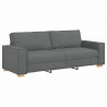 Sofa 3 pcs Ciemnoszary 220 x 80 x 84 cm Tkanina lniana