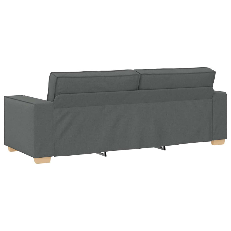 Sofa 3 pcs Ciemnoszary 220 x 80 x 84 cm Tkanina lniana