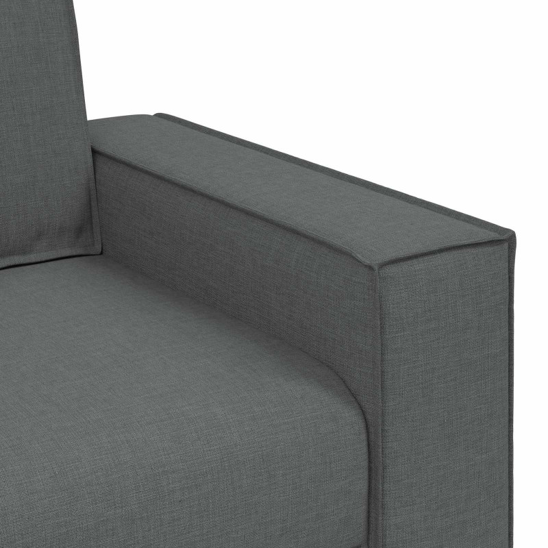 Sofa 3 pcs Ciemnoszary 220 x 80 x 84 cm Tkanina lniana