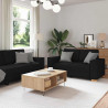 Sofa 3 pcs Czarny 220 x 80 x 84 cm Tkanina lniana