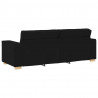 Sofa 3 pcs Czarny 220 x 80 x 84 cm Tkanina lniana
