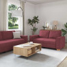 Sofa 3 pcs Czerwone wino 220 x 80 x 84 cm Tkanina lniana