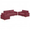 Sofa 3 pcs Czerwone wino 220 x 80 x 84 cm Tkanina lniana