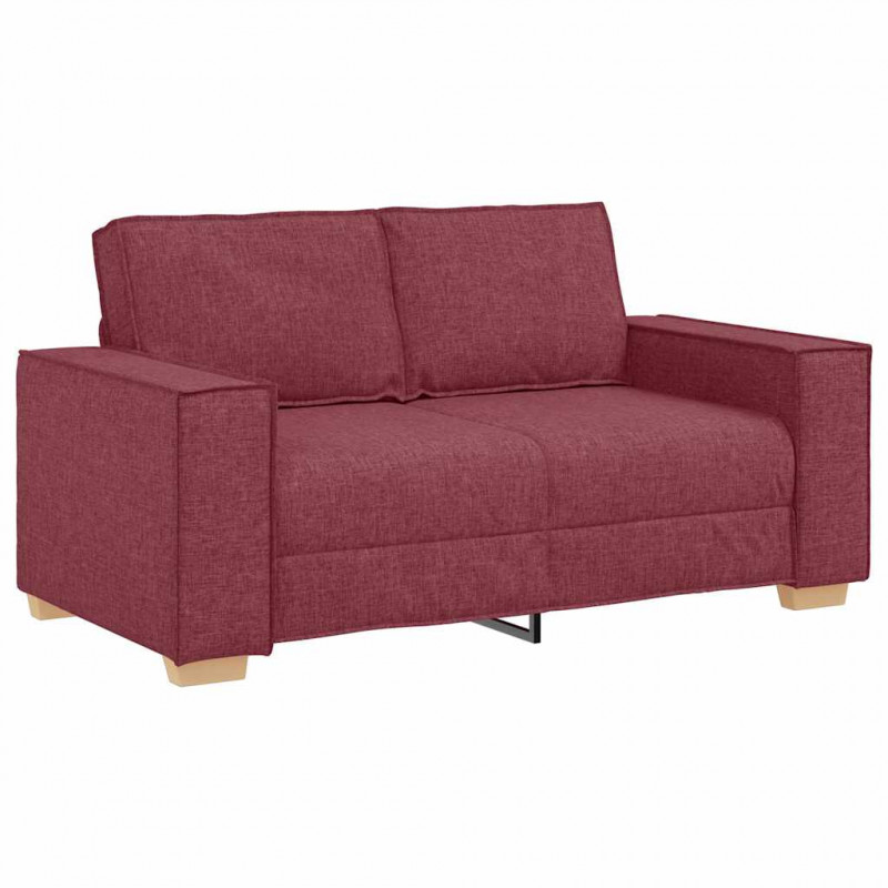 Sofa 3 pcs Czerwone wino 220 x 80 x 84 cm Tkanina lniana