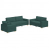 Sofa 3 pcs Ciemna zieleń 220 x 80 x 84 cm Tkanina lniana
