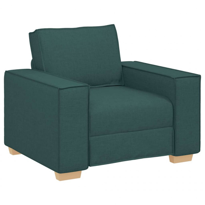 Sofa 3 pcs Ciemna zieleń 220 x 80 x 84 cm Tkanina lniana