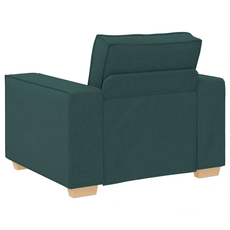 Sofa 3 pcs Ciemna zieleń 220 x 80 x 84 cm Tkanina lniana