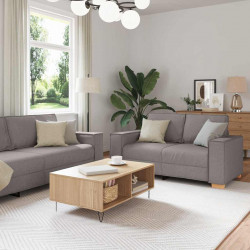 Sofa 3 pcs Ciemnoszary 220 x 80 x 84 cm Tkanina lniana