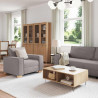 Sofa 3 pcs Ciemnoszary 220 x 80 x 84 cm Tkanina lniana