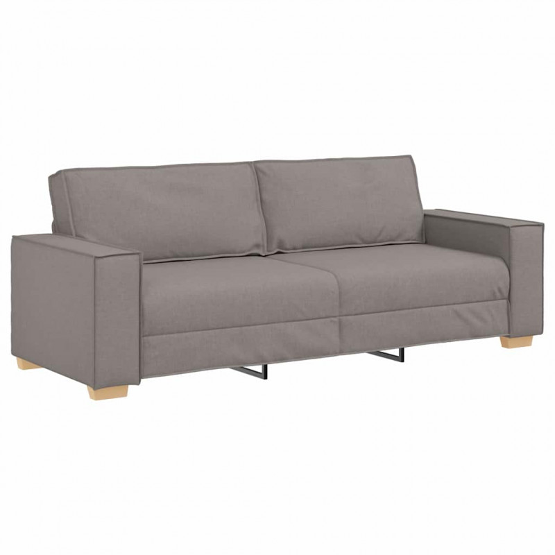 Sofa 3 pcs Ciemnoszary 220 x 80 x 84 cm Tkanina lniana