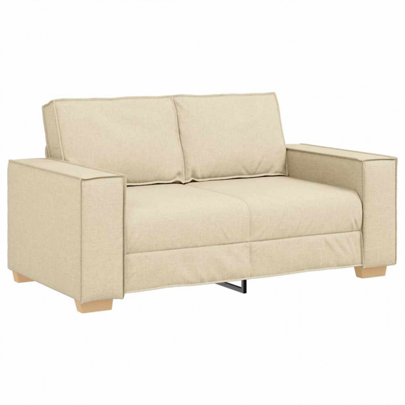 Sofa 3 pcs Kremowy 220 x 80 x 84 cm Tkanina lniana