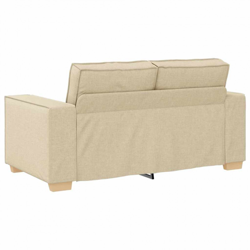 Sofa 3 pcs Kremowy 220 x 80 x 84 cm Tkanina lniana