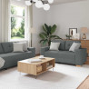 Sofa 3 pcs Ciemnoszary 221 x 80 x 80 cm Tkanina lniana