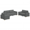 Sofa 3 pcs Ciemnoszary 221 x 80 x 80 cm Tkanina lniana