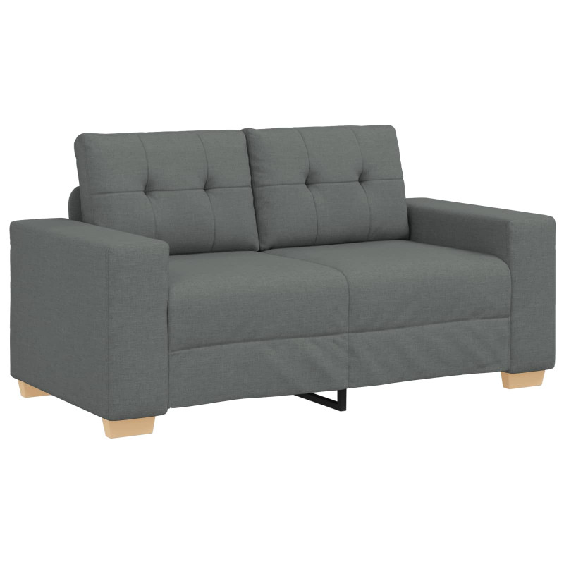 Sofa 3 pcs Ciemnoszary 221 x 80 x 80 cm Tkanina lniana